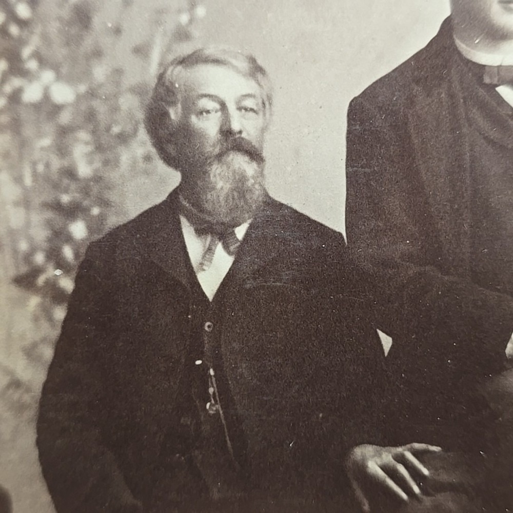 3 Dashing Men Top Hat Beard Umbrella Cabinet Card Painesville OH Davis Antique - Picture 3 of 7